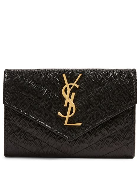 saint laurent monogram ysl quilted leather zip-around|st laurent wallet.